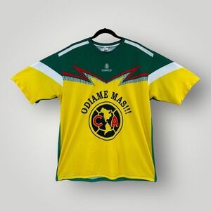 Sport Mexican Soccer Jersey MENS L "Odiame‎ Mas" Yellow Jersey Round Neck